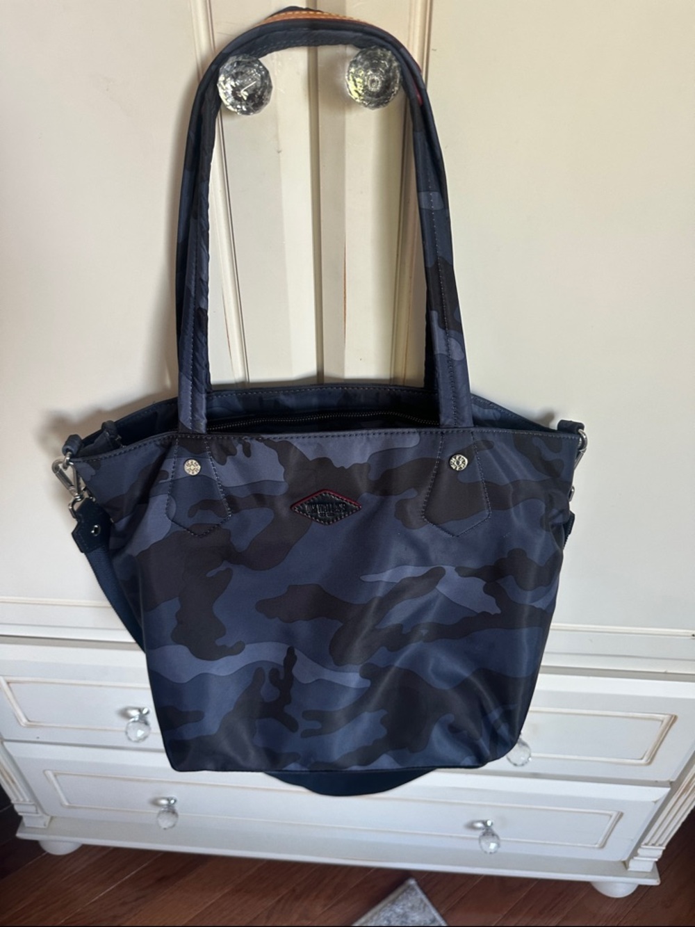 MZ Wallace Navy and Black Camo Nylon Tote
